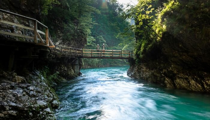 a bridge over a river