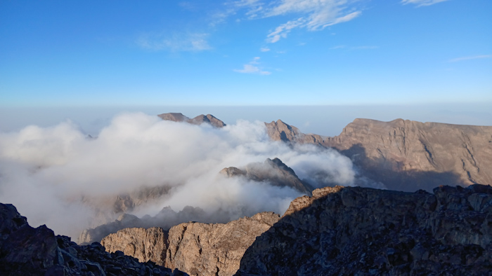 clouds in the mountains