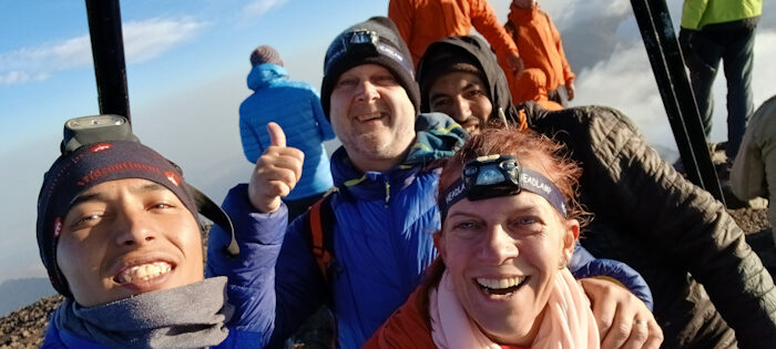 Jason and I with our guides on top of Toubkal